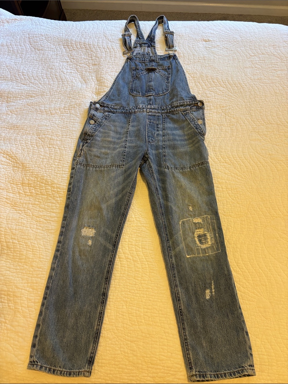 GAP Distressed Denim Overalls XS
